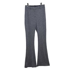 Express Womens Black Gray Houndstooth High Rise Flare Pants Size 0
